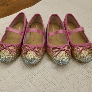 Cat & Jack Rainbow 🌈 Glitter Shoes - 2 Pairs, Toddler 8